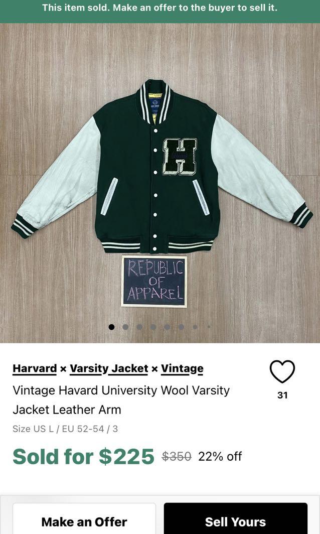Buy Vintage 90s Harvard University Button Down Varsity Jacket Leather Blue  Colour Wool Sweater Size Small Online in India - Etsy