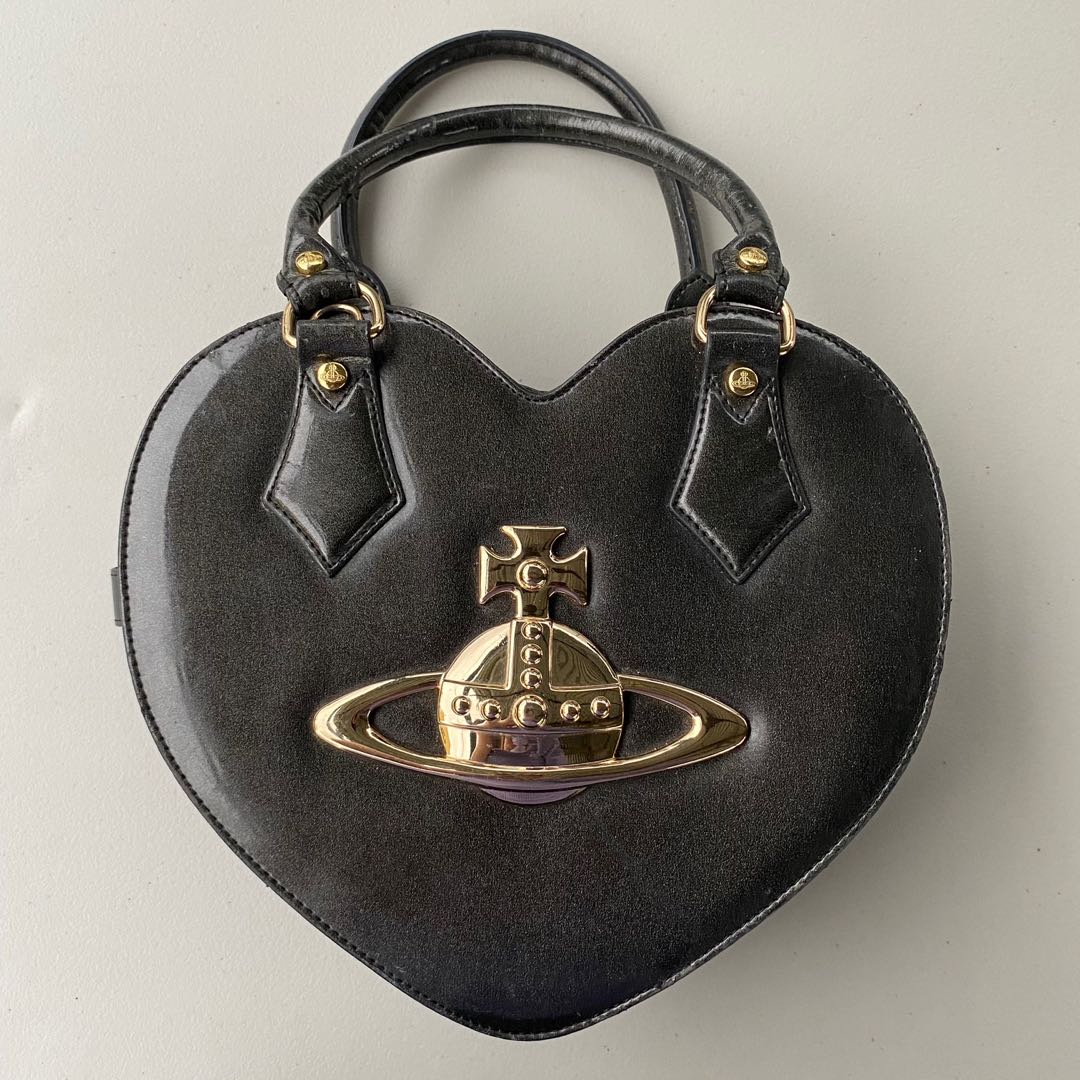 Vivienne Westwood Heart Bag Chancery Black With Big Gold Orb 