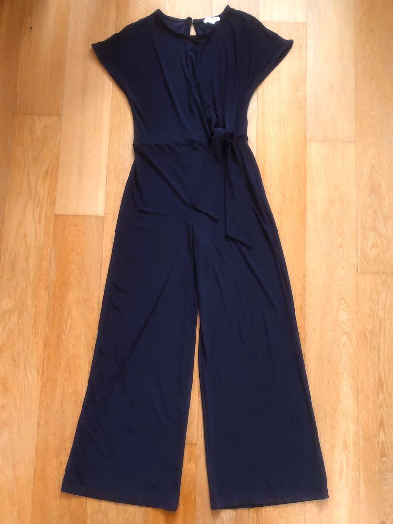 Warehouse side knot jumpsuit clearance