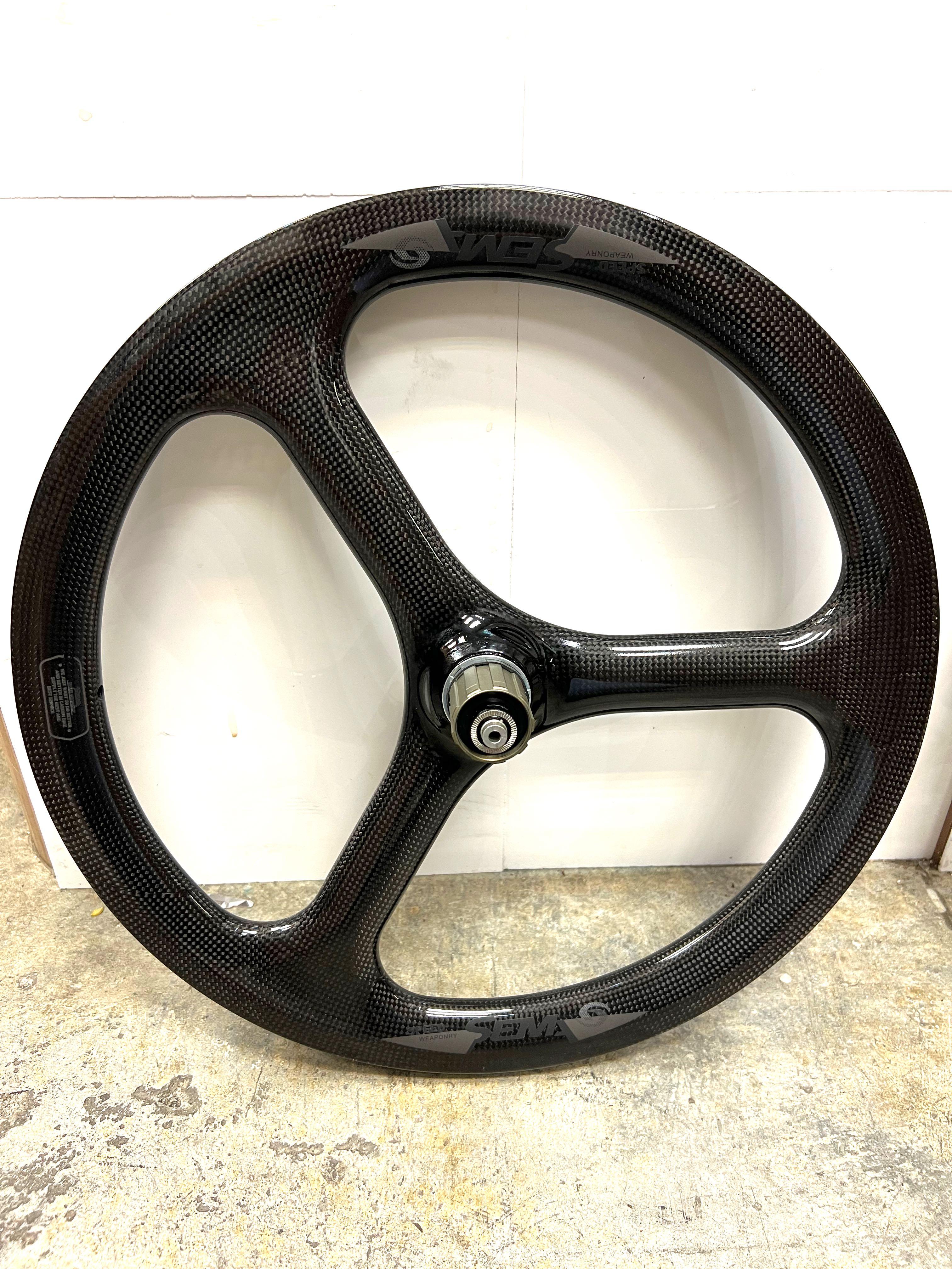 **Wheelset Carbon Fiber 3K 9s11s Disc Brake TriSpoke SEMA Decal