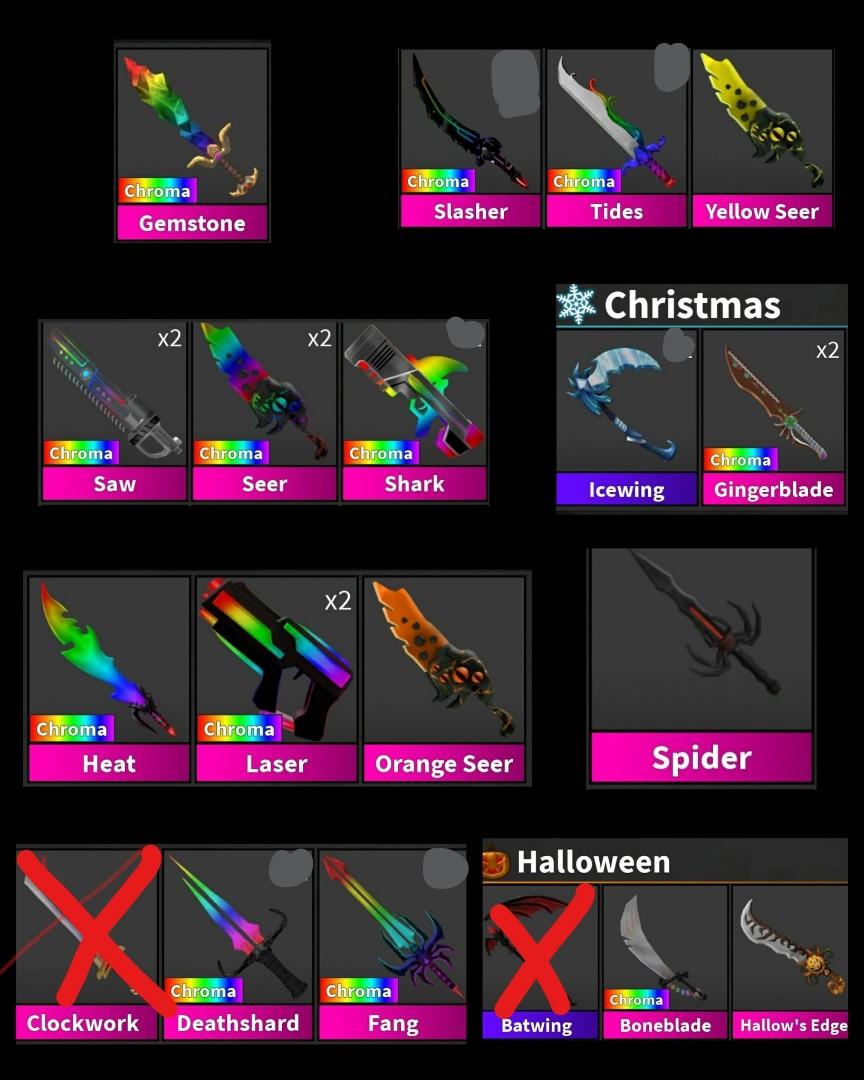 Chroma Gingerblade Murder Mystery 2 Roblox, Video Gaming, Gaming  Accessories, In-Game Products on Carousell