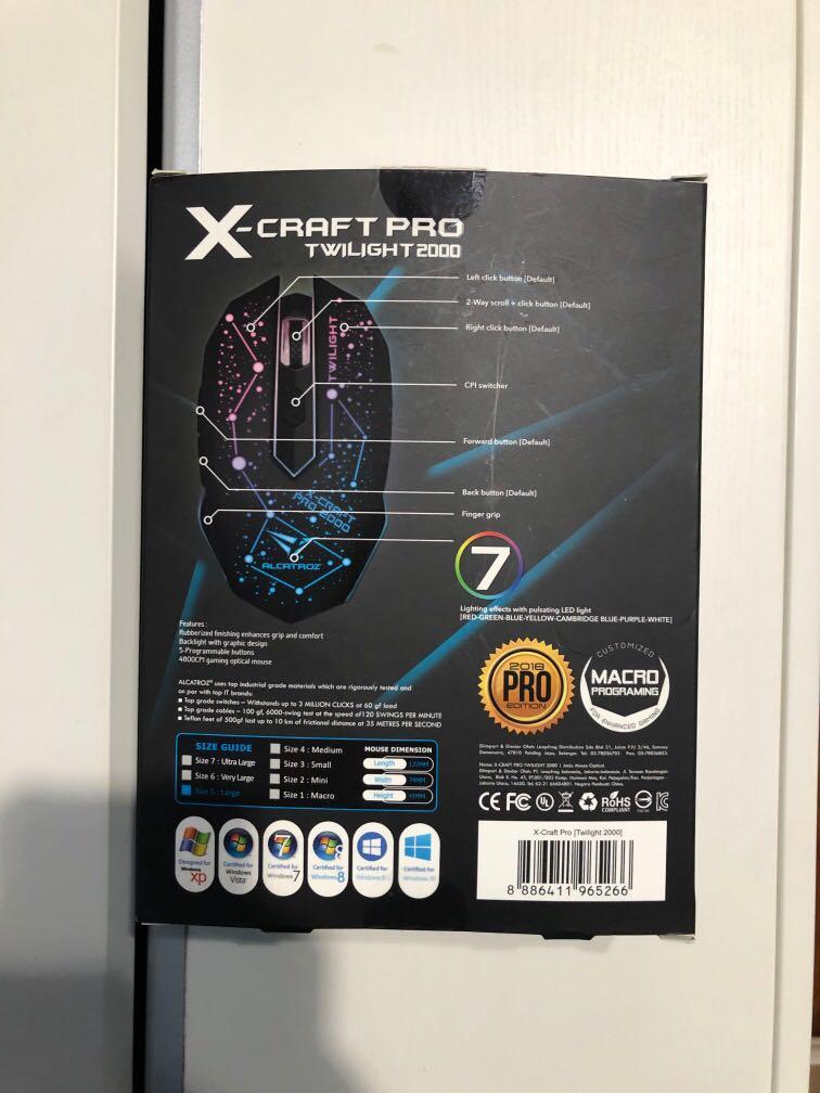 Alcatroz XCraft Pro Twilight 2000 Gaming Mouse, Computers & Tech, Parts & Accessories, Mouse