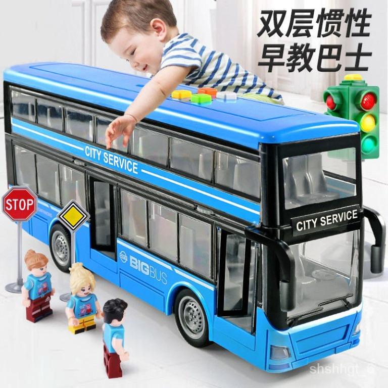Toy bus with opening doors top