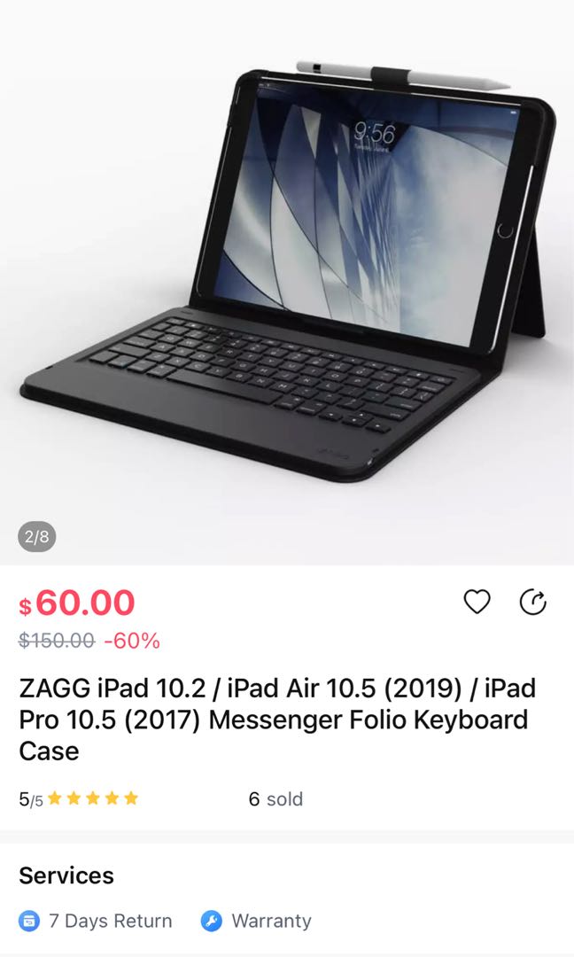 ZAGG keyboard for iPad Pro 10.5’, Computers & Tech, Laptops & Notebooks