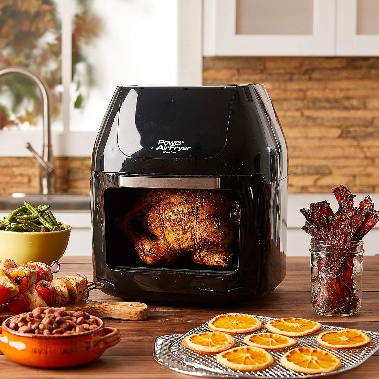 13540 Power Air Fryer CM 001 Cooker Chip Fryer Portable Oven Oil Free Hot Air Health Fryer Rotating Rotisserie and Dehydrator 1800W Black