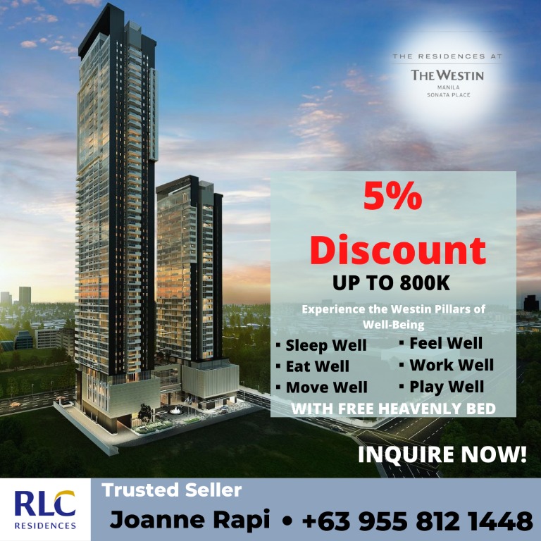 1BR condo for sale at the Residences at the westin with 5 Dicount