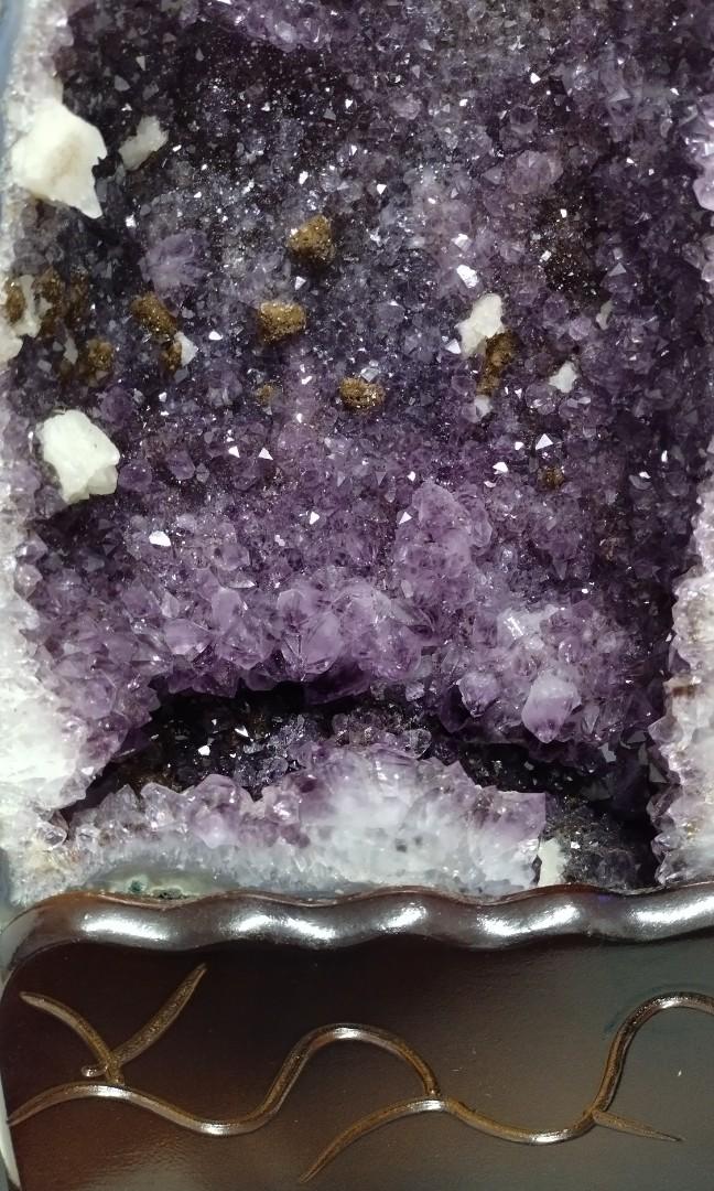 紫 晶 洞 鈦 晶 共生 稀有滿鈦晶洞巴西紫水晶洞13