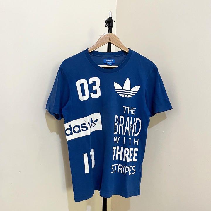 Adidas Originals Blue Tee (Category: Tshirts & Polo Shirts ) located in Angeles City. Submitted by thriftitib (Listing ID 1155006712, Image 1). Description: Adidas Originals Blue Tee Size: Small Dimes: 27L x 19W Condition: 10/10 very good condition Color Rate: 10/10 Defects: stitches at the back but overall like new & no crackprints Mine: P350.