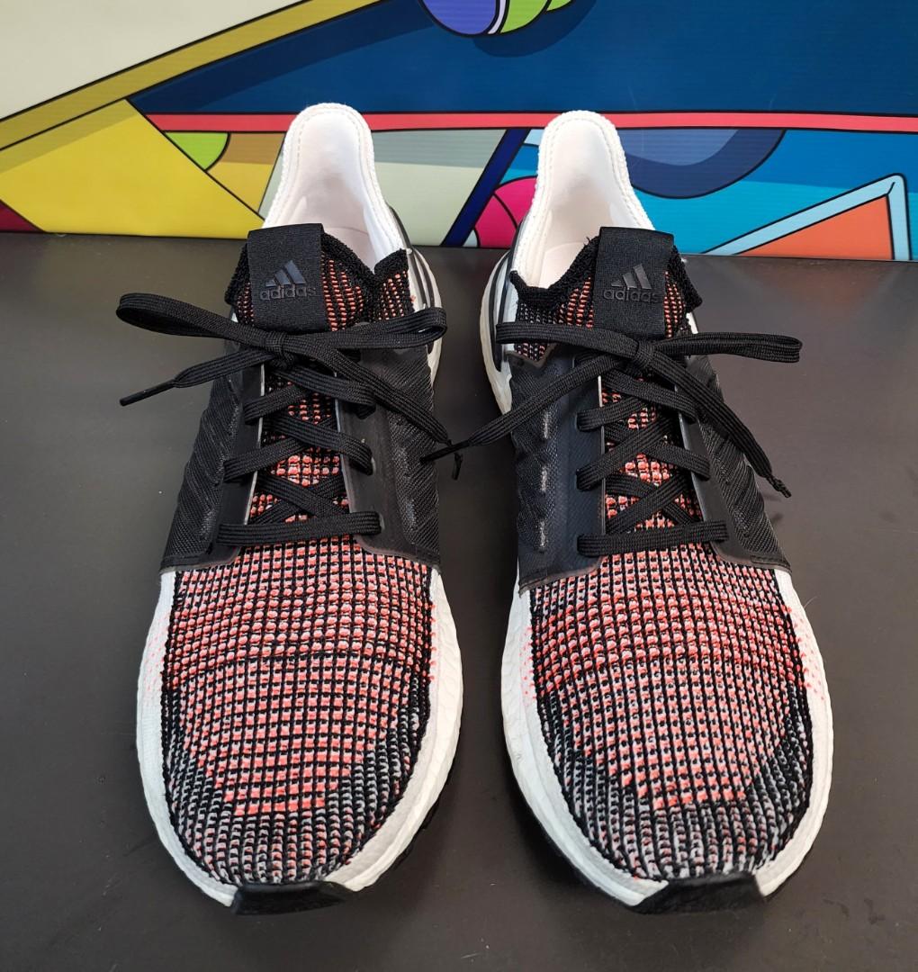 Adidas ultra boost 2019 black white solar outlet orange