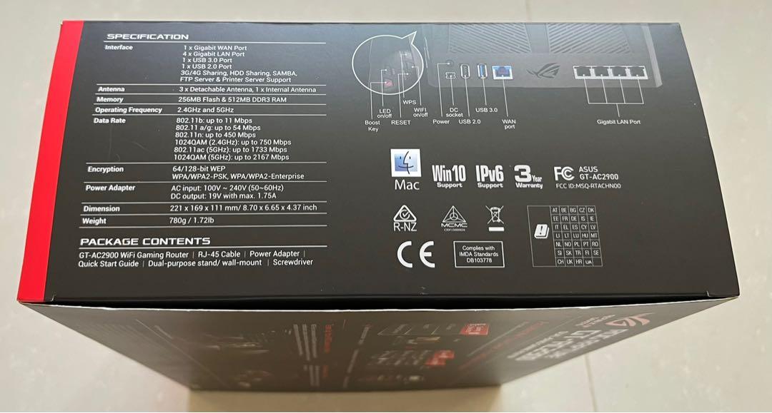 Asus ROG Rapture GTAC2900 (warranty till 17 June 2022), Computers