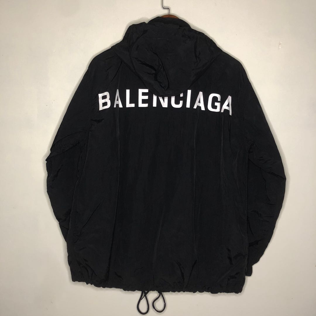 Balenciaga Women Logo Windbreaker Jacket Black  FW21  US