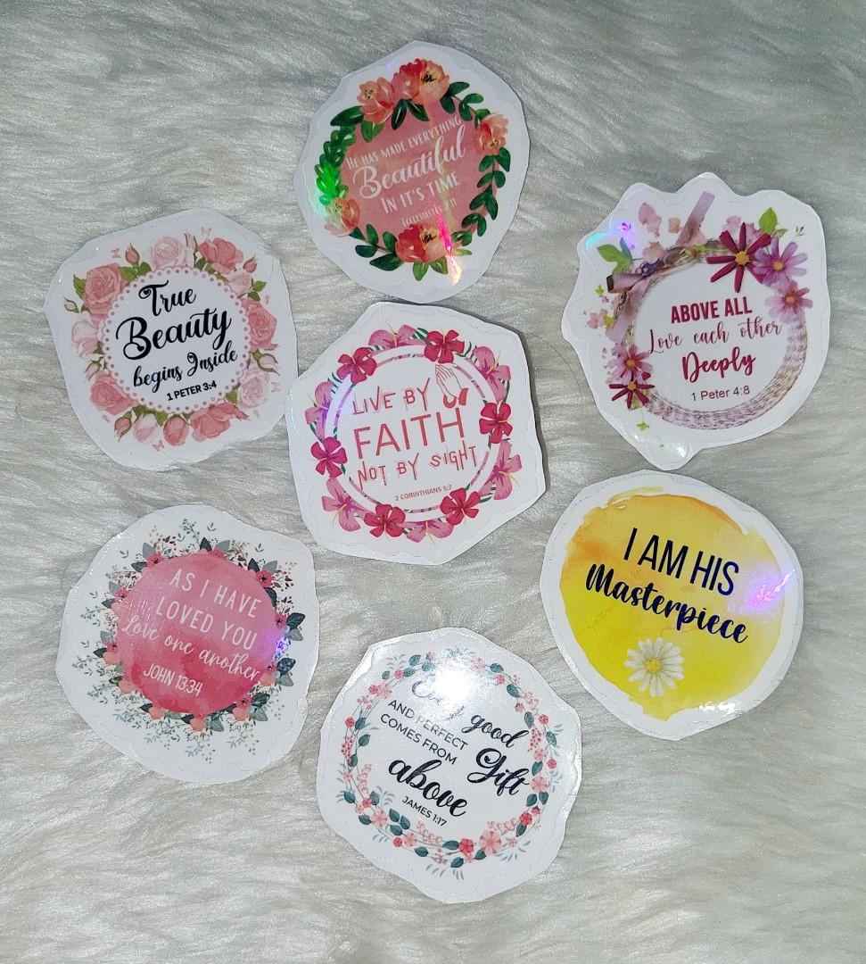 Bible Verse Sticker Waterproof - Pack of 7, Hobbies & Toys, Stationary ...