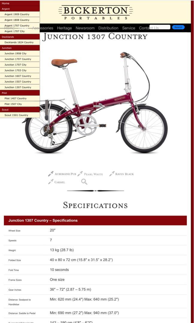 Bickerton Junction 1307 foldable bike Sports Equipment Bicycles