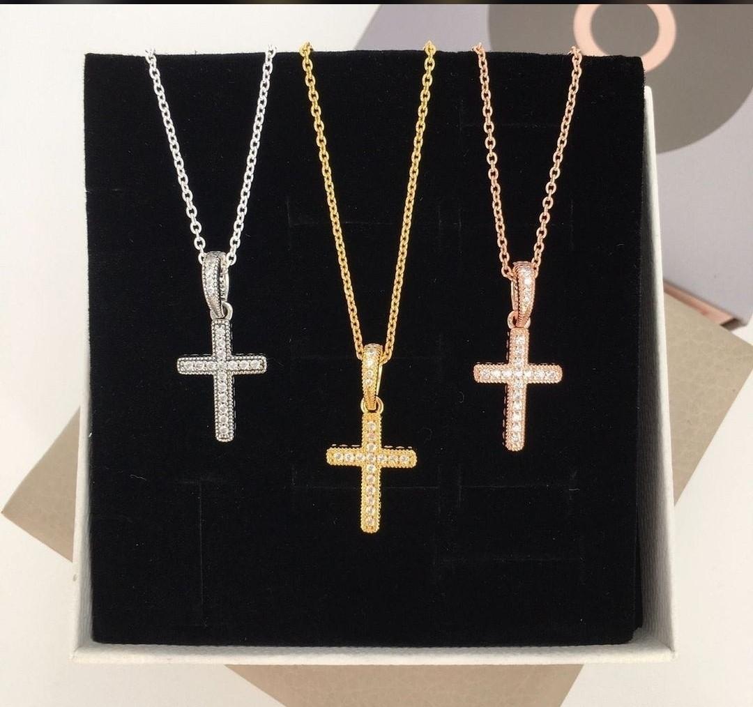 PANDORA AUTHENTIC NECKLACE CROSS SILVER 