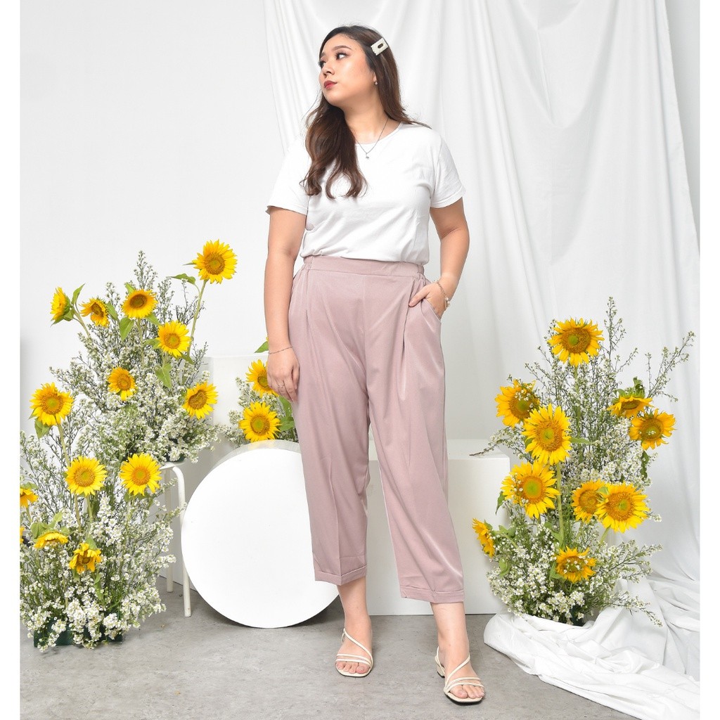 Celana baggy pink nude, Fesyen Wanita 