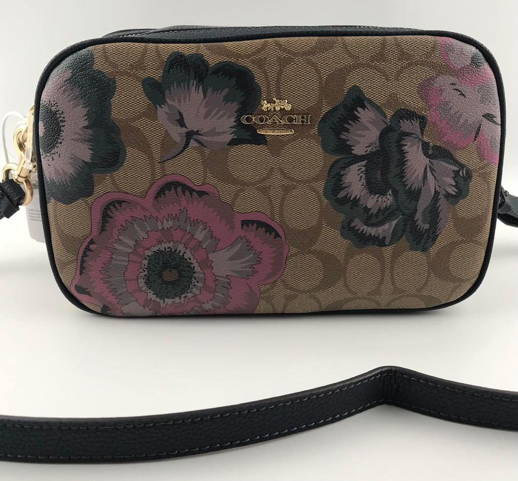 Coach Jes Crossbody in Signature Canvas w/ Flower Print, Women's