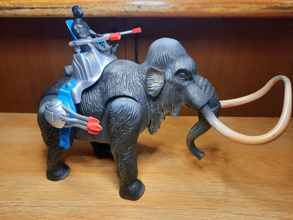 DinoRiders 1990 Ice Age Wooly Mammoth w/ "Grom" Neanderthal Caveman