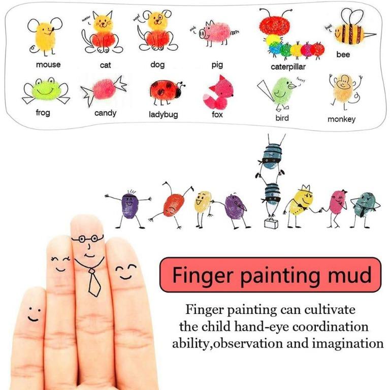 6 Pcs DIY stamp pad craft ink Thumb Ink Pad Hand Ink Pads Kids