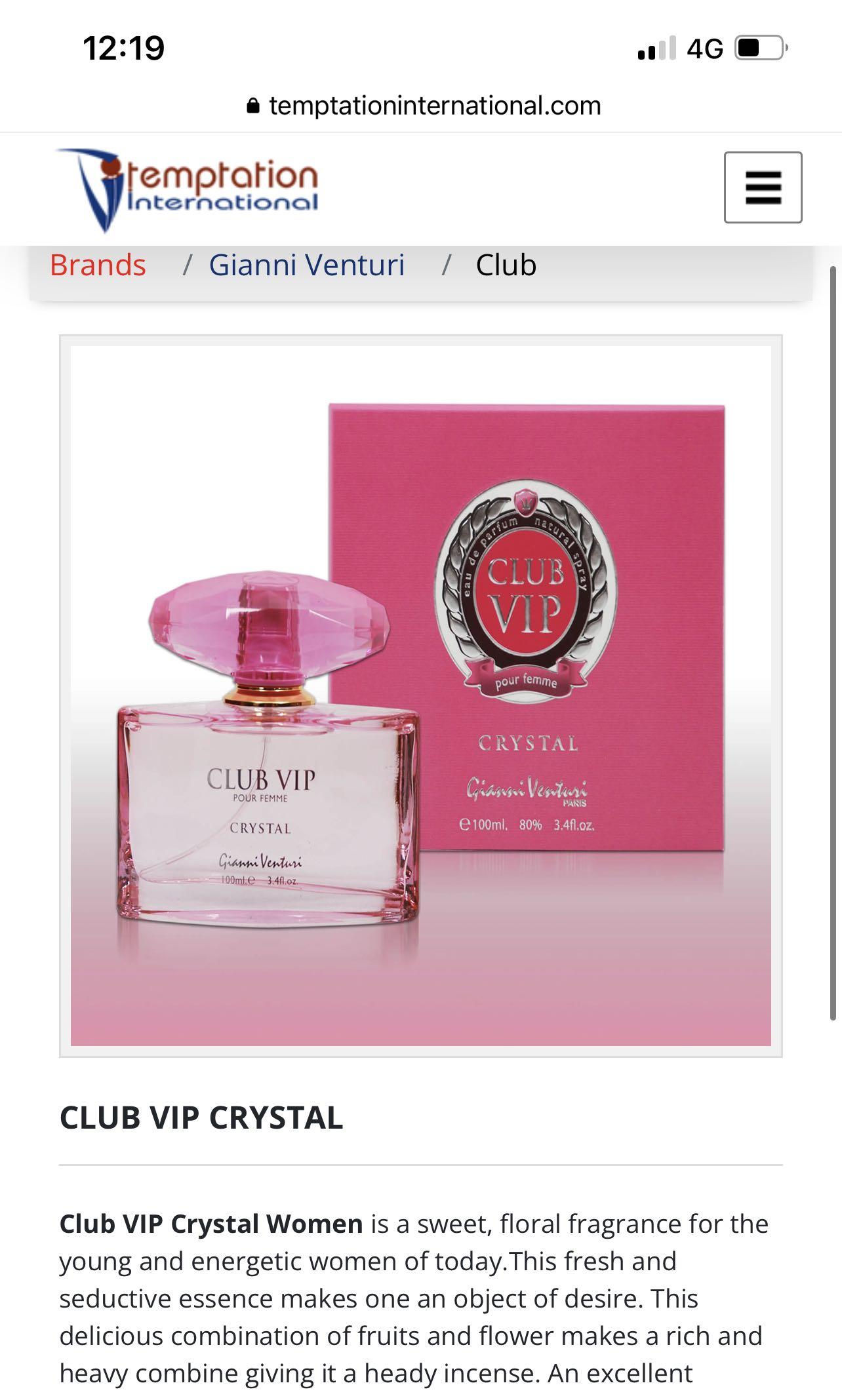 Club vip store perfume price