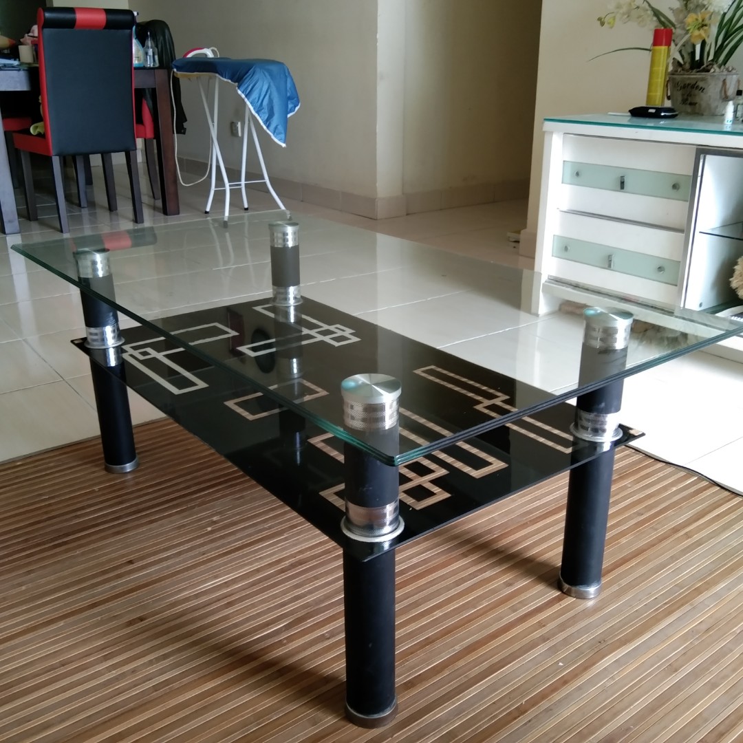 glass coffee table | meja kaca | ruang tamu, furniture & home