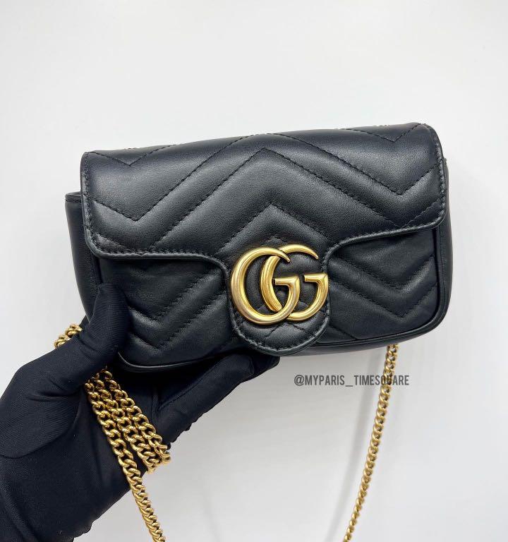 Gucci GG marmont super mini in black, Luxury, Bags & Wallets on Carousell