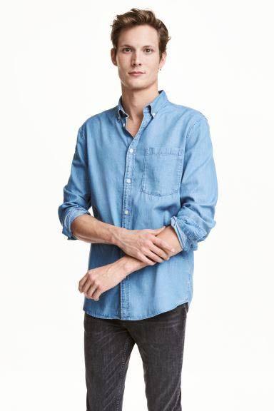 Kemeja H\u0026M/Regular Fit Light Denim 