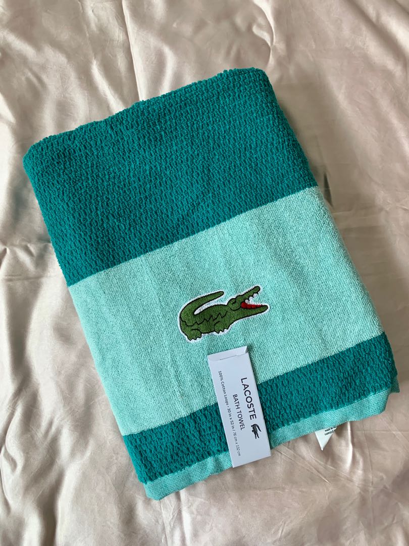 Lacoste Bath Towels, Beauty & Personal Care, Bath & Body, Bath on Carousell