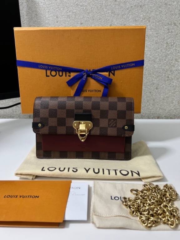 Louis Vuitton Damier Ebene Canvas & Black Cowhide Vavin Chain