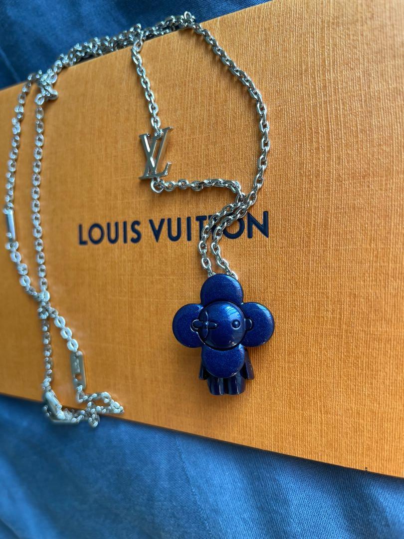 Louis Vuitton Monogram Eclipse Vivienne Pendant Necklace w/ Box