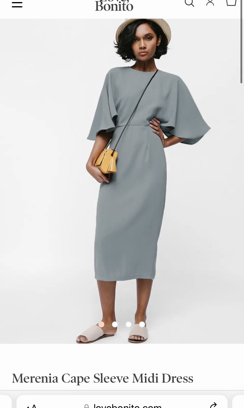 midi cape sleeve dress