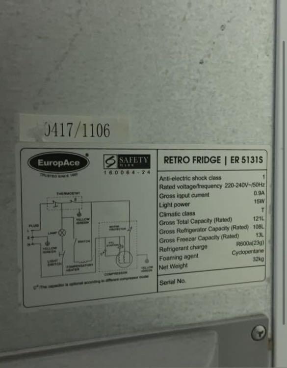 107l small fridge single door refrigerator