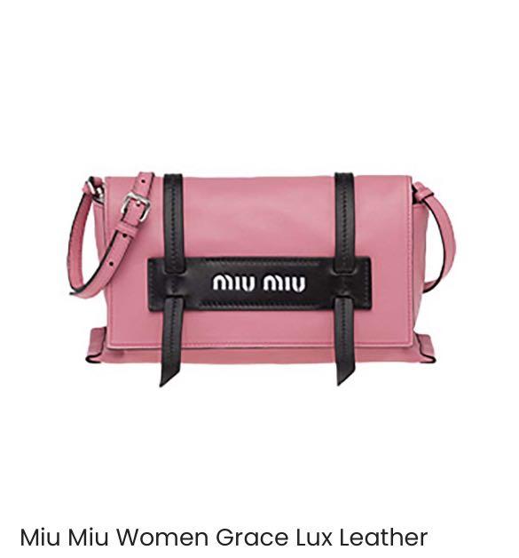 Grace lux leather crossbody bag Miu Miu Brown in Leather - 32723632