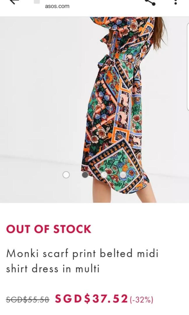 Monki belted shirt dress sale