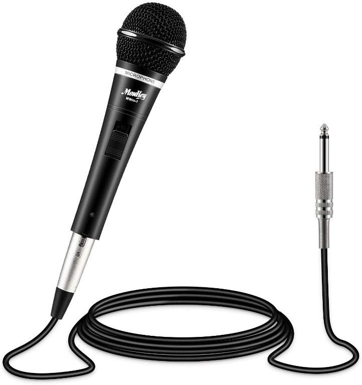 Moukey Dynamic Microphone, Karaoke Microphone with 16.40 ft XLR Cable