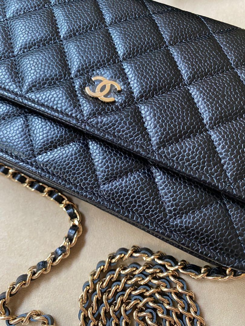 New Chanel WOC Wallet on chain black caviar gold hardware classic