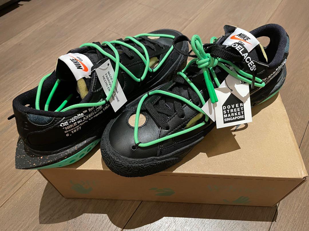 Nike Blazer Low Off White Black and Electro Green Men s Fashion
