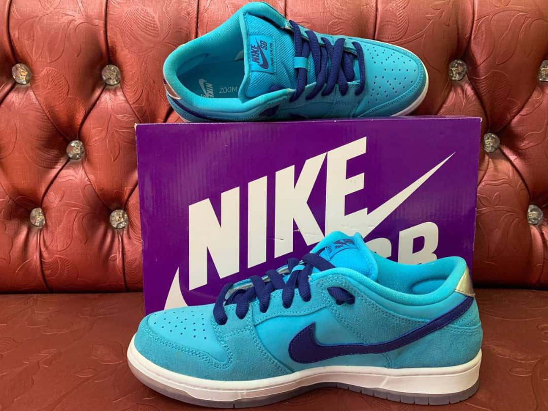 Nike Dunk Low Blue Furry, Men's Fashion 