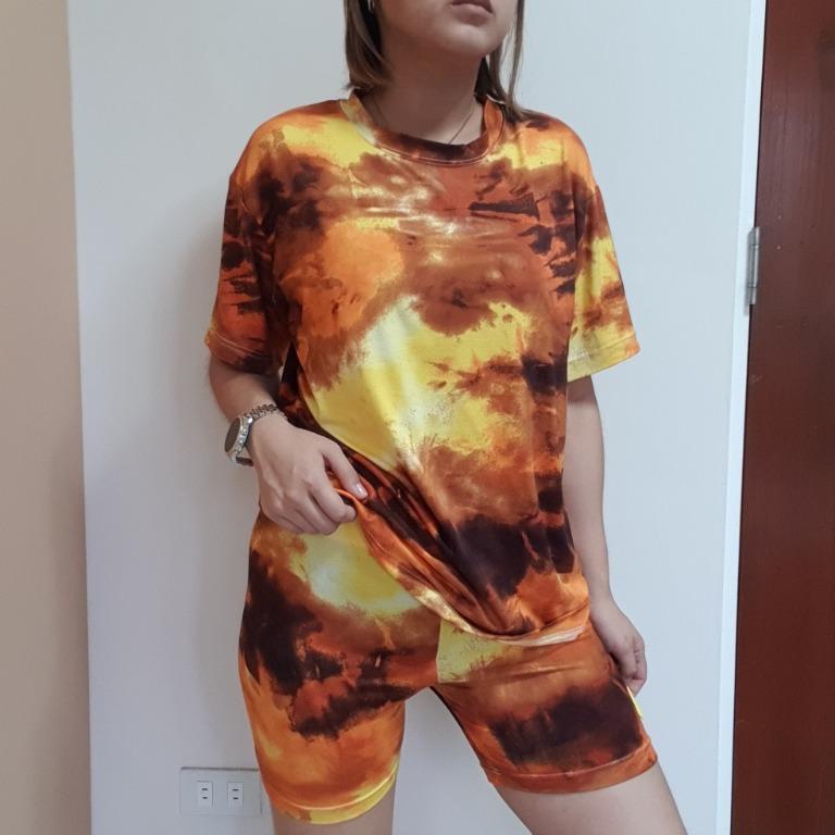 Orange Watercolor Coordinates (Category: Sets or Coordinates) located in General Santos City (Dadiangas). Submitted by kuhhciao (Listing ID 1155064975, Image 1). Description: 🦊Orange Watercolor Coordinate Set: 🦊- oversized tee 🦊- biker shorts 🦊Size: Freesize; Fits small to large 🦊Quality: 10/10 high-quality fabric 🦊Check out my other tie-dye coords for sale!.