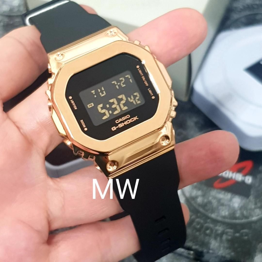 Original casio ladies g shock rose gold stainless steel casing mini gms5600 GM s5600 GM s5600pg GM s5600pg 1dr Women s watch new