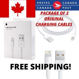 Pack of 2 OEM Apple charging cable lightning to USB/ data sync free shipping
