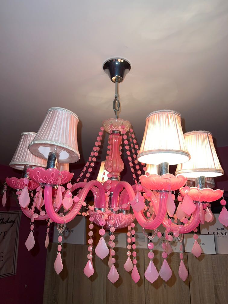 pink chandelier lamp