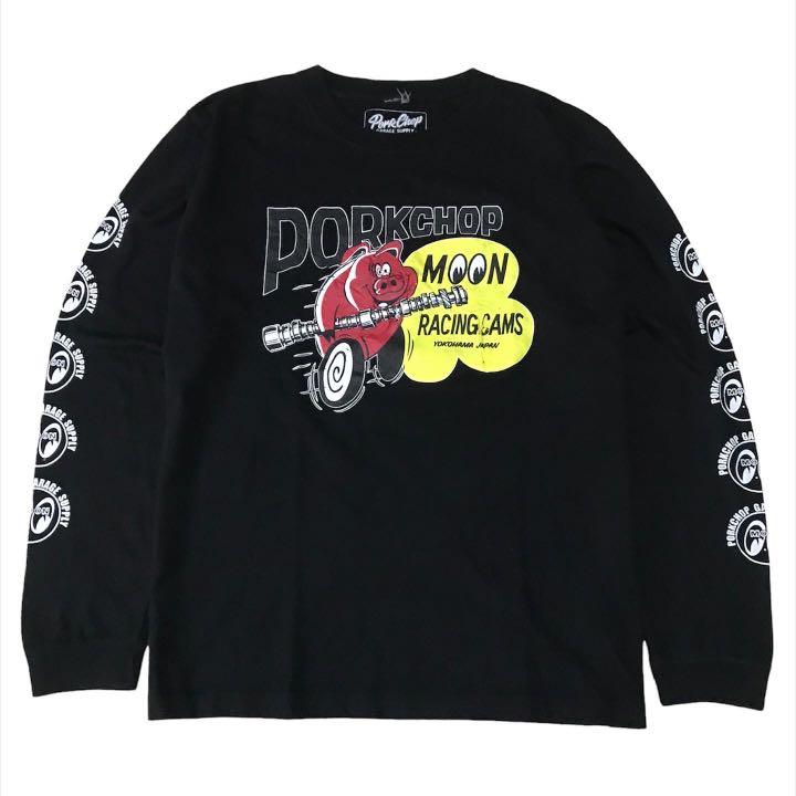 Porkchop Garage Supply X Mooneyes Longsleeve, Fesyen Pria, Pakaian