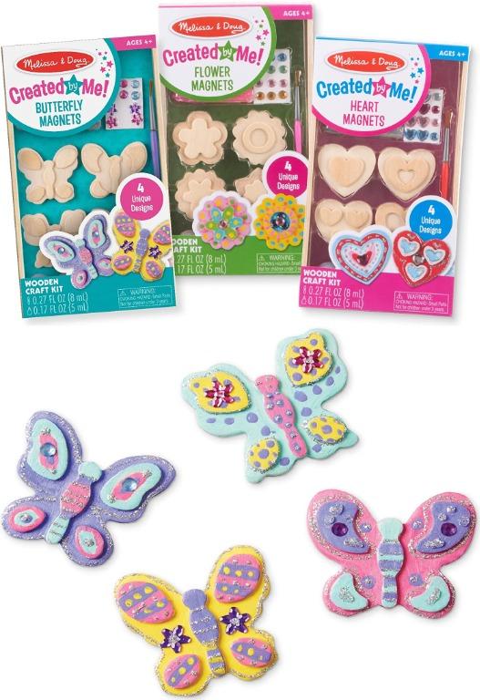 Creative Craft Toys Melissa & Doug Wooden Butterfly and Hearts Stamp Set Age 4 