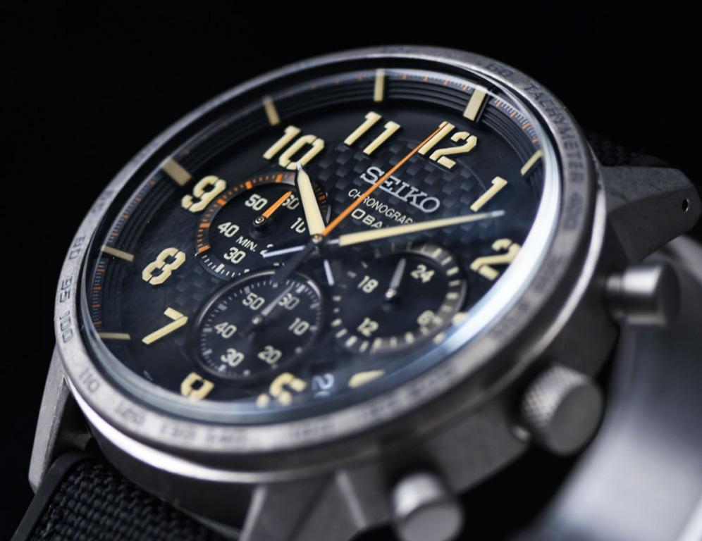 【SEIKO】KSN8T6C 100m 黑色防水計時手錶