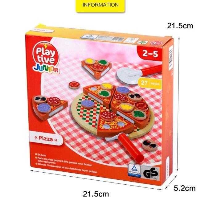 Wooden pizza toy set on sale
