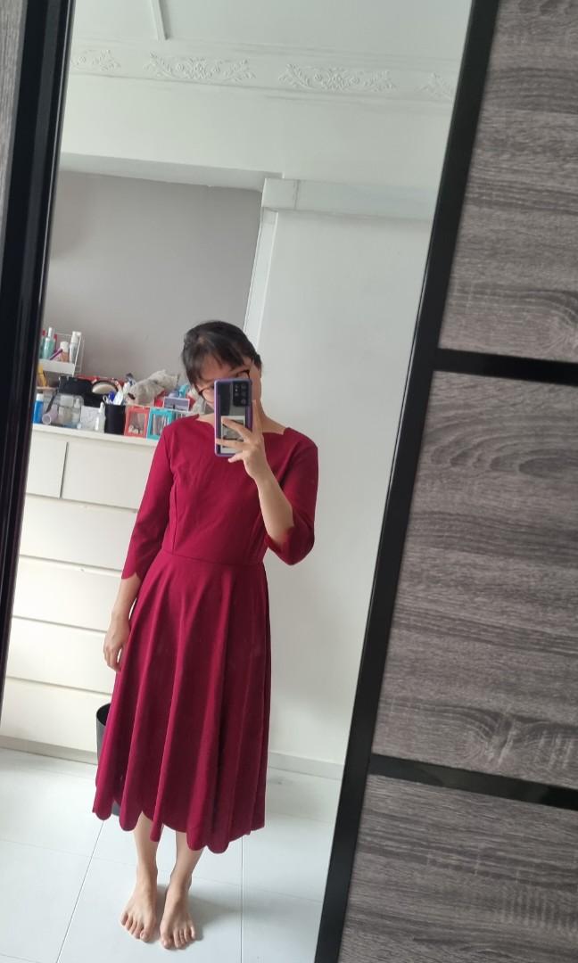 Shein maroon dress new arrivals