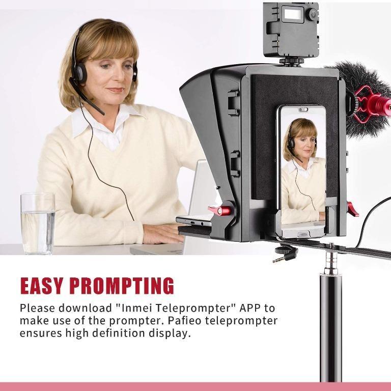 Teleprompter compatible with iPhone iPad Mini, Pafieo S1 Prompter with