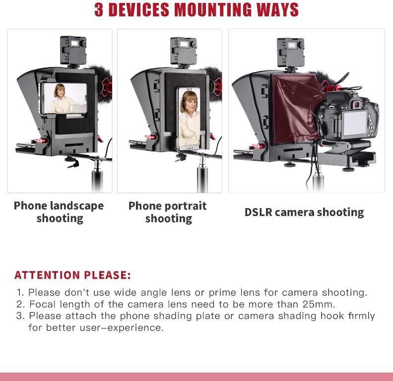 Teleprompter compatible with iPhone iPad Mini, Pafieo S1 Prompter with