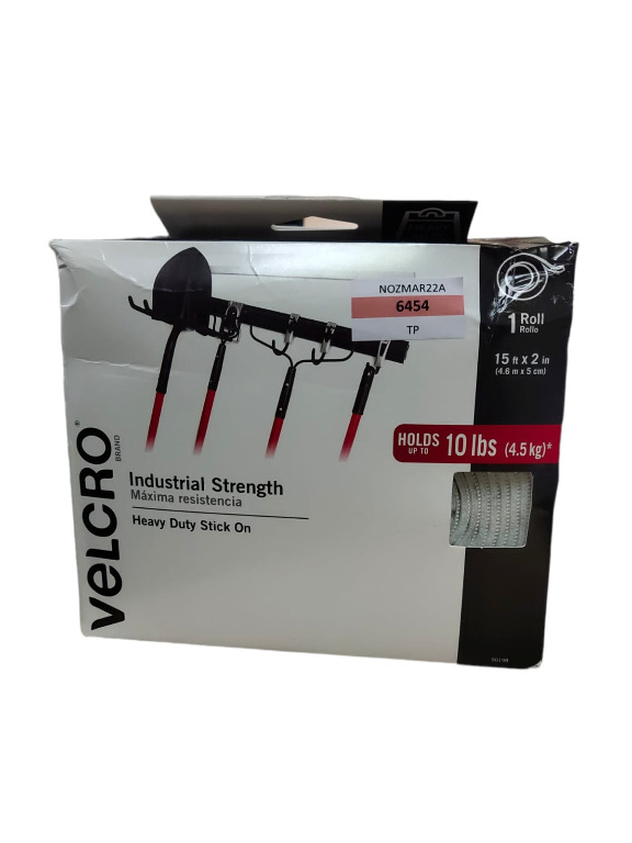 VELCRO Brand Industrial Strength Tape, 15ft x 2in Roll, White