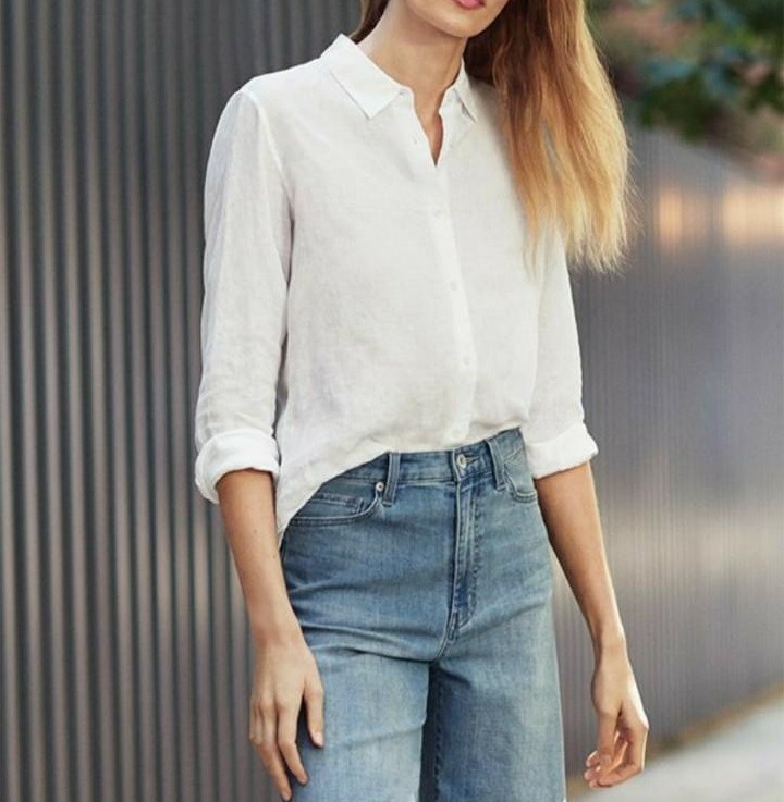Uniqlo white linen clearance shirt